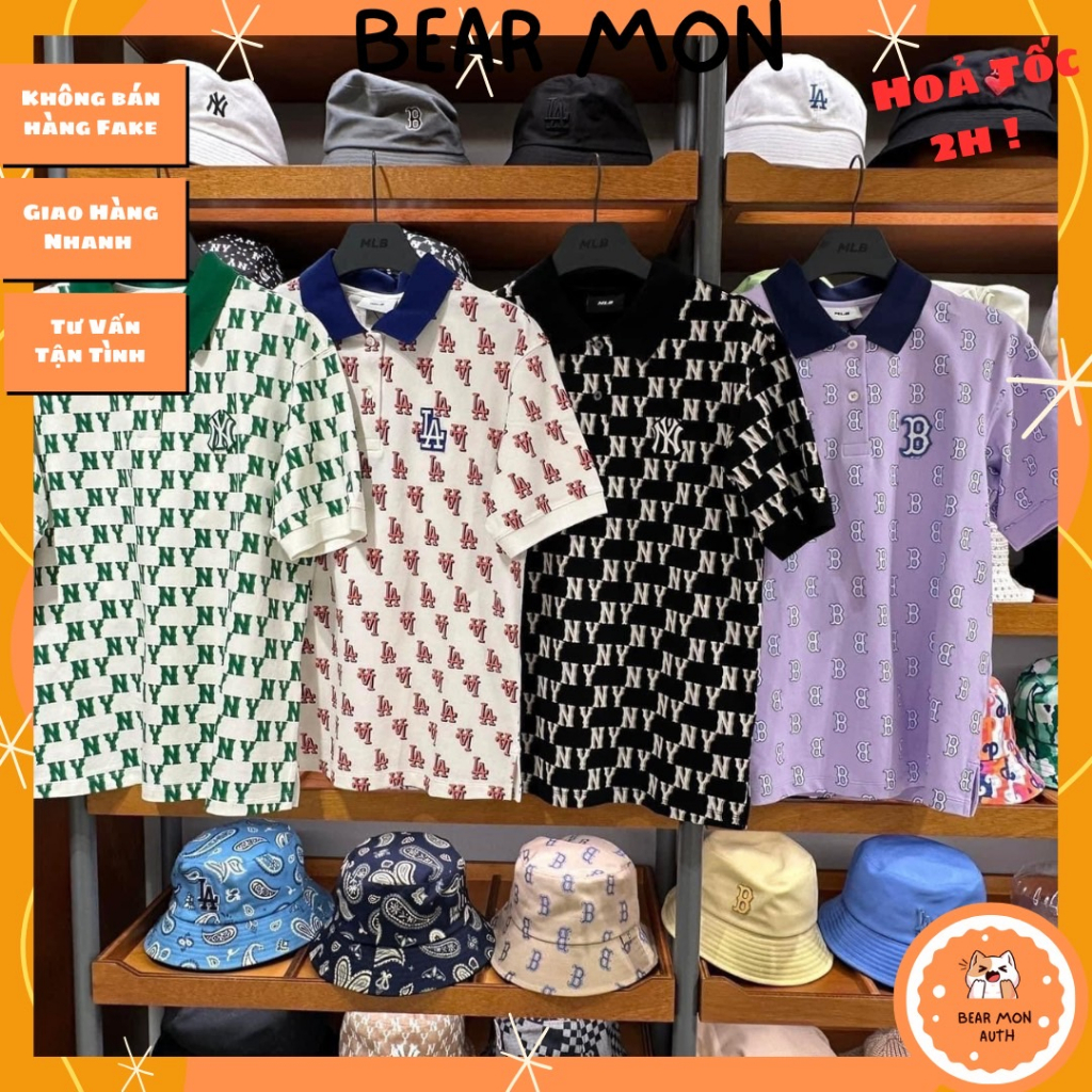 Áo Polo Nữ MLB Women's Classic Monogram Full Edition Pattern Karati 3Fpqm0233