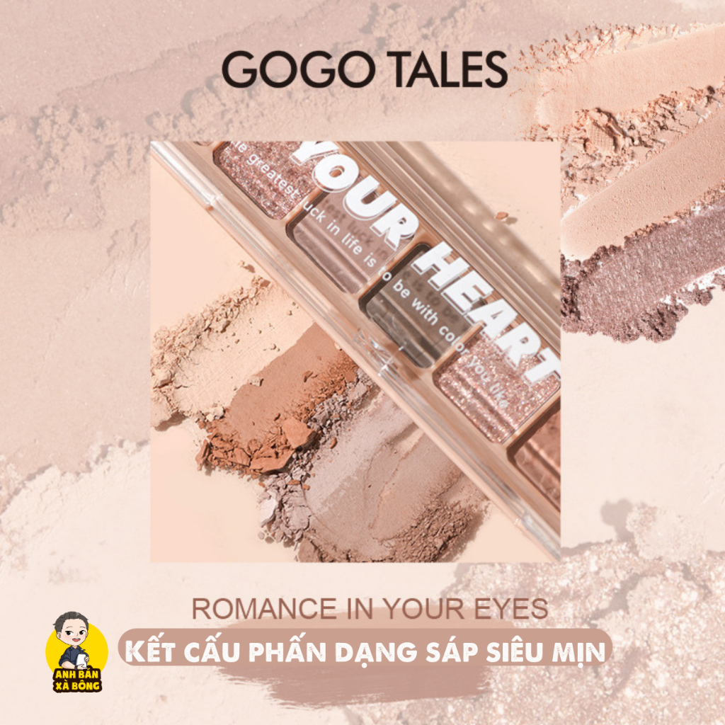 Bảng Phấn Mắt 9 Ô Màu Nhũ Lì GOGO TALES 9-Color Pocket Double Eyeshadow Palette GT479