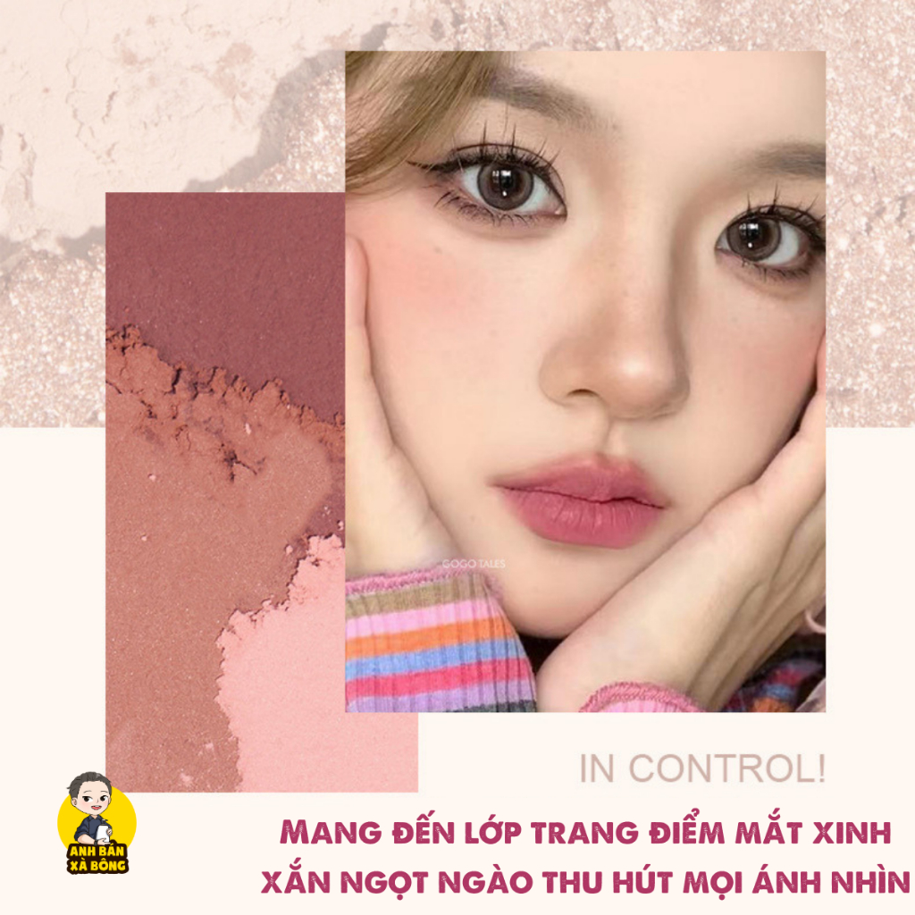 Bảng Phấn Mắt 9 Ô Màu Nhũ Lì GOGO TALES 9-Color Pocket Double Eyeshadow Palette GT479