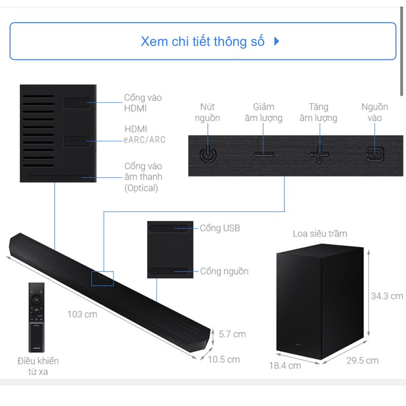 Bộ loa thanh Samsung HW-Q630B 360W Dolby Atmos  3.1.2 ch mới - Hàng chính hãng