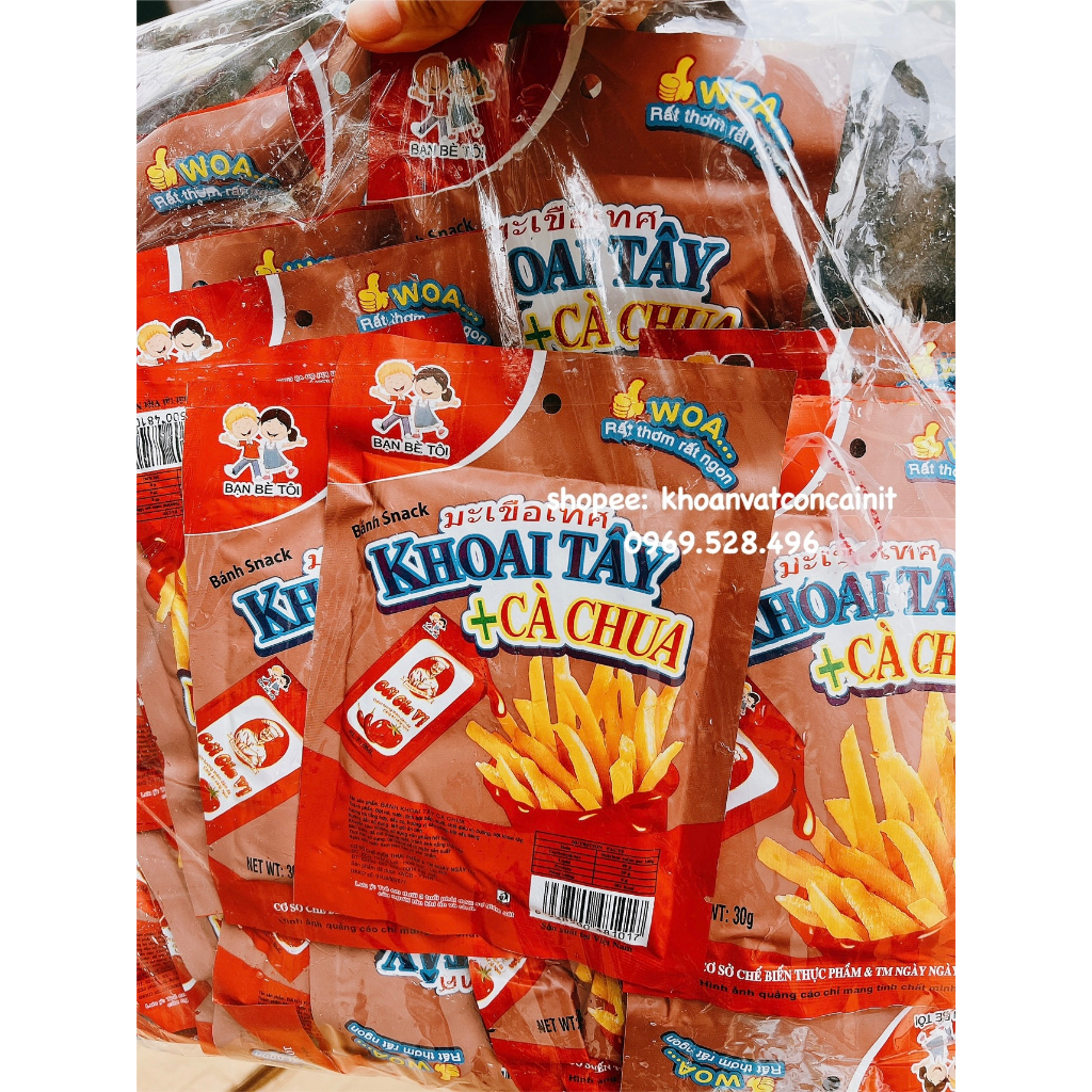 Snack khoai tây cà chua kèm nước chấm gói 30gr