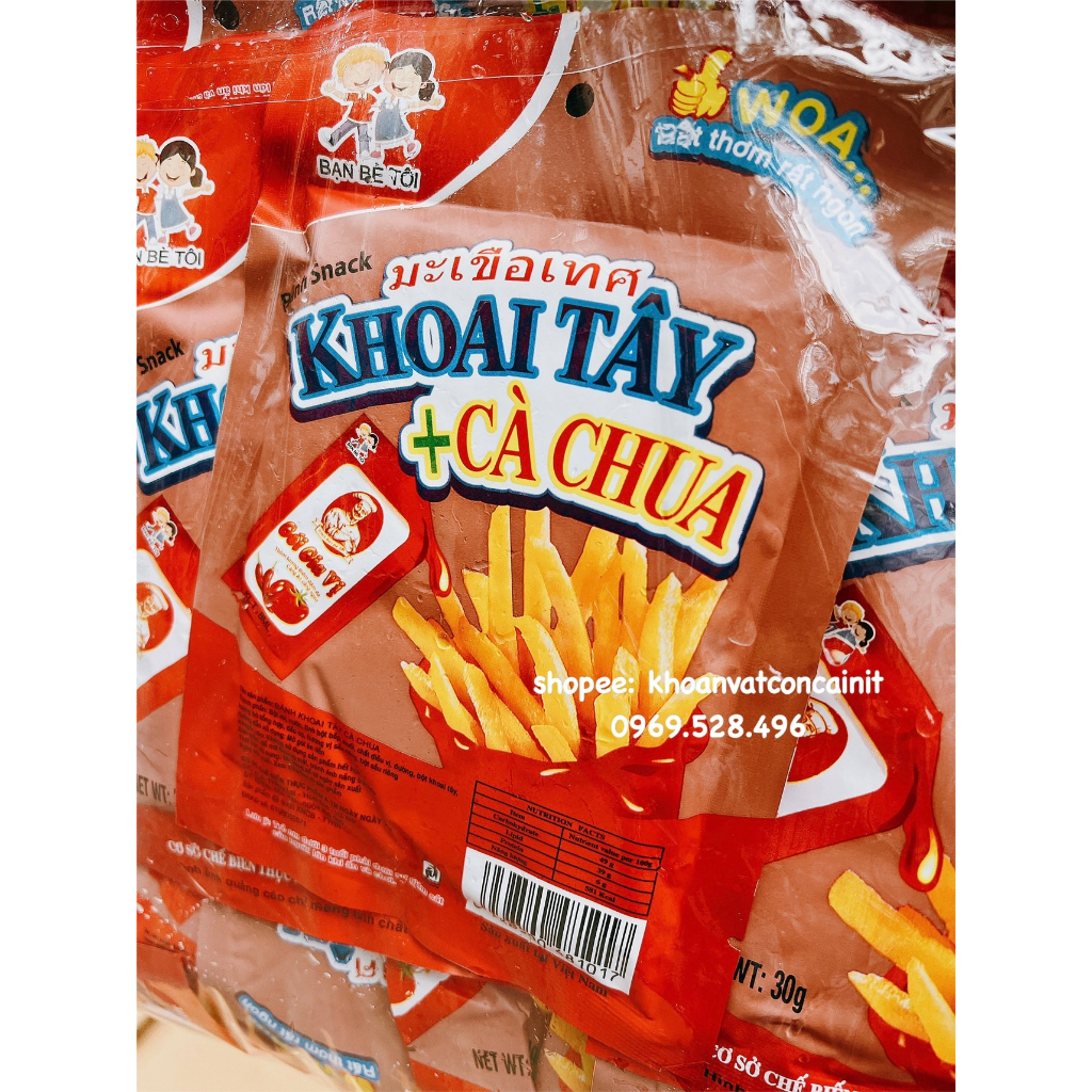 Snack khoai tây cà chua kèm nước chấm gói 30gr