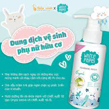 Dung dịch vệ sinh phụ nữ hữu cơ White Papel cho mẹ bầu, an toàn, lành tính cho da nhạy cảm 120ml
