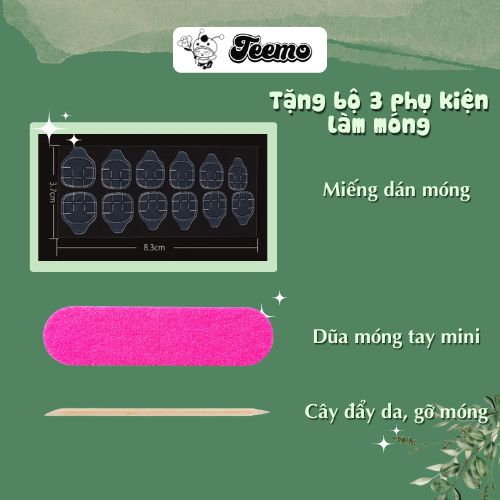 Bộ 24 móng tay giả trơn tặng kèm keo dán