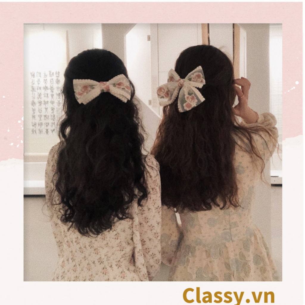 Kẹp tóc và scrunchies vải ren thêu hoa dịu dàng êm ả thân thương phong thái korea dành riêng cho nữ PK566
