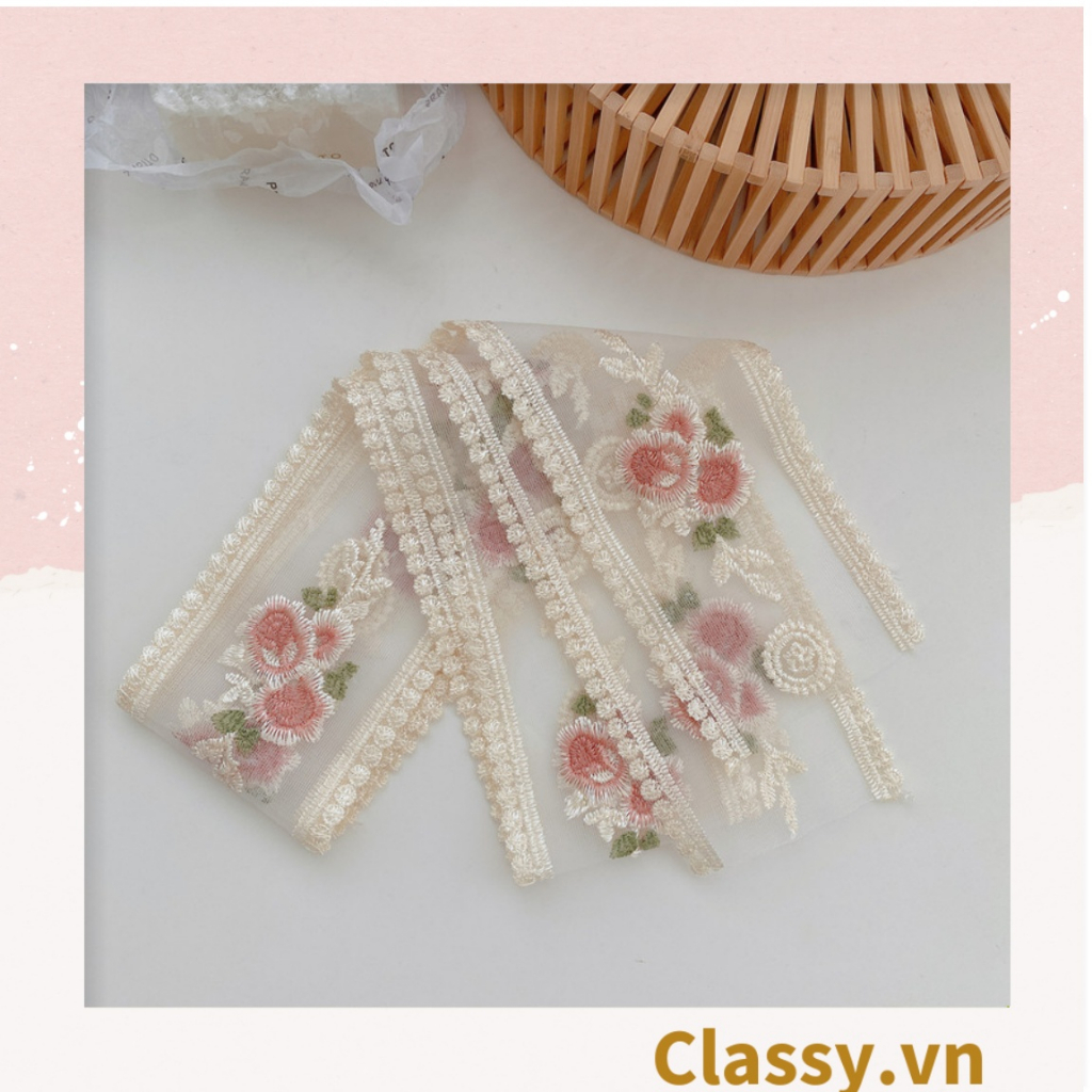 Kẹp tóc và scrunchies vải ren thêu hoa dịu dàng êm ả thân thương phong thái korea dành riêng cho nữ PK566