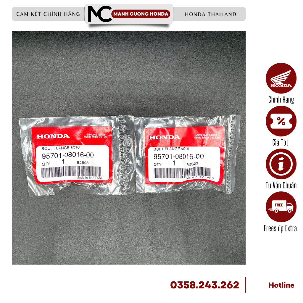 Set 2 Ốc bình xăng lớn 8x16 Wave Thái 110