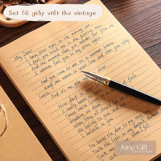 Set 50 giấy kraft viết thư khổ A5, B5 phong cách vintage