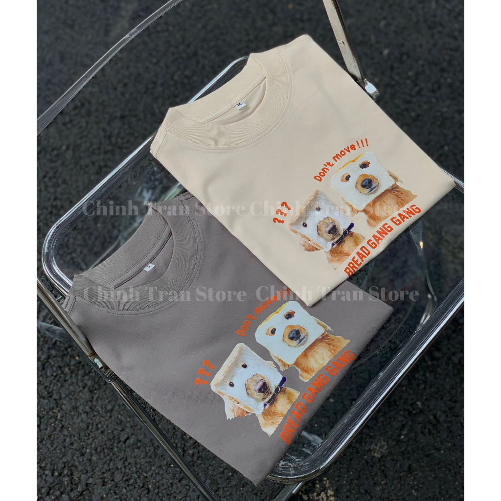 Áo thun Baby Tee chất cotton 100 % hình cún Bread Gang Gang
