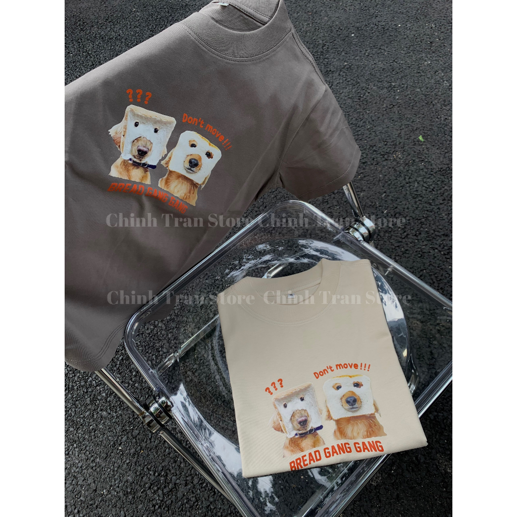 Áo thun Baby Tee chất cotton 100 % hình cún Bread Gang Gang