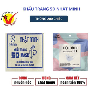 Thùng 200 chiếc khẩu trang 5D Nhật Minh, 300 chiếc khẩu trang 4D KF94 kháng khuẩn ôm sát mặt