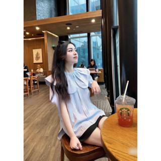 Áo Sơ Mi Phối Cổ Bèo Nữ Tính
