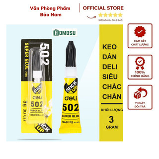 Keo siêu dính đa năng deli 502 -7146 -3ml ,keo dính cực mạnh, dính chắc và siêu bền.