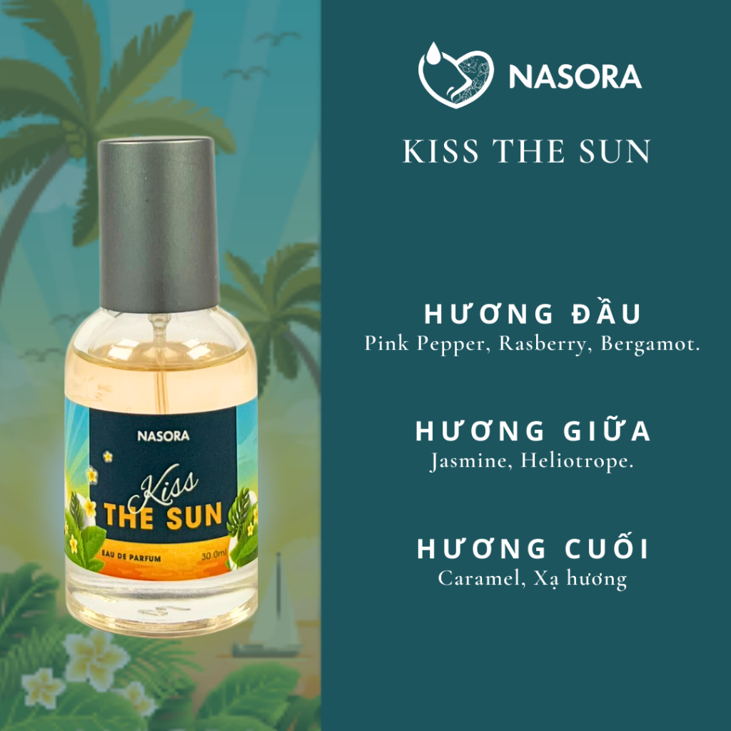 Nước Hoa Nữ Nasora Kiss The Sun Hương Thơm Trẻ Trung, Năng Động, Ngọt Ngào, Full Size Dạng Xịt 30ML