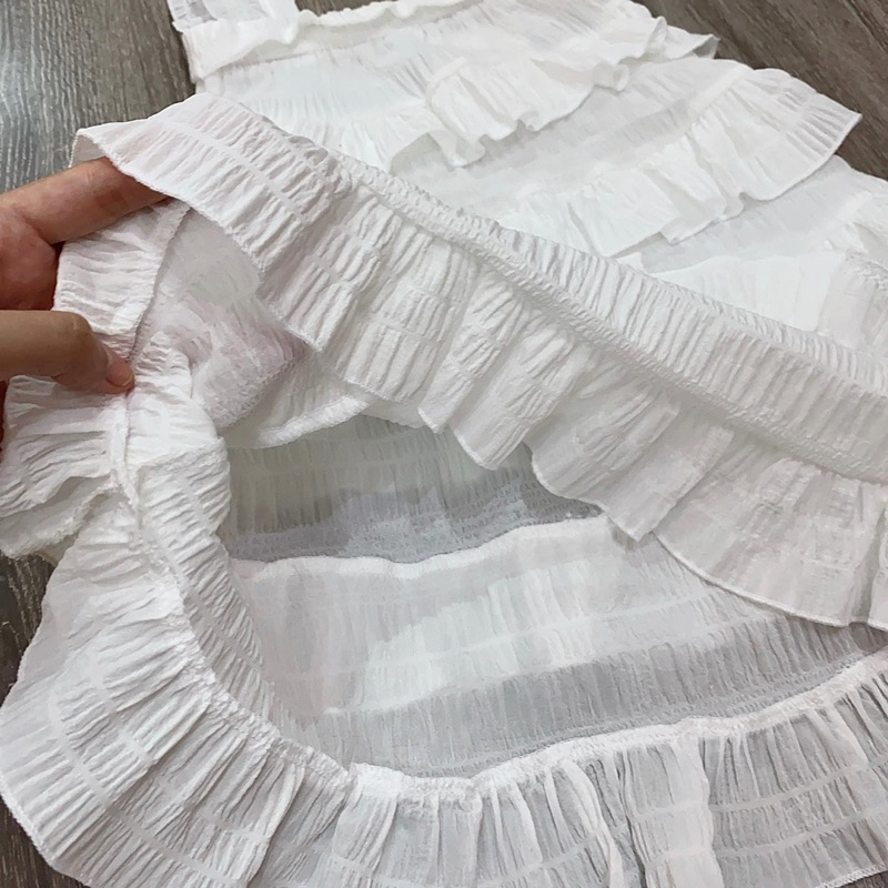 Đầm Melisa trắng nhiều tầng bé gái siêu đẹp