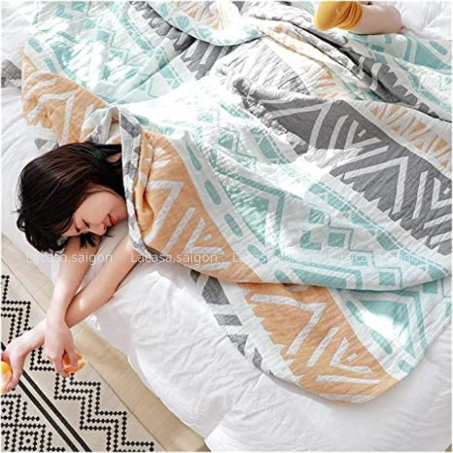 Chăn mền mùa hè vải xô sợi cotton 3 lớp gọn nhẹ cho dân văn phòng/ Bamboo Gauze Bedding Blanket Office Sleeping