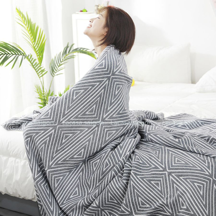 Chăn mền mùa hè vải xô sợi cotton 3 lớp gọn nhẹ cho dân văn phòng/ Bamboo Gauze Bedding Blanket Office Sleeping