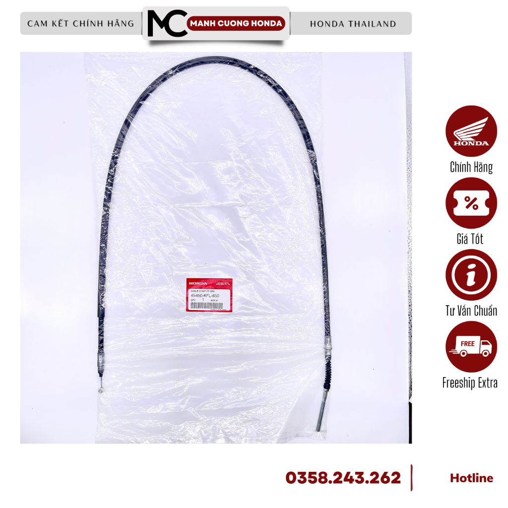 Dây thắng Wave Thái 100-110 (HONDA THAILAND chính hãng) (45450-KFL-850)