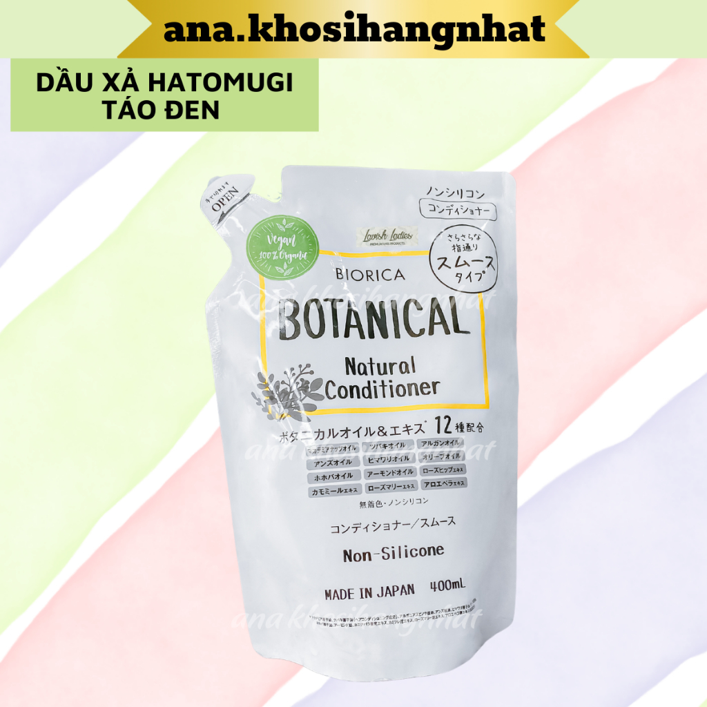 Mẫu mới Combo Gội xả Botanical Hatomugi NHẬT BẢN giảm rụng/phồng tóc/kiềm dầu