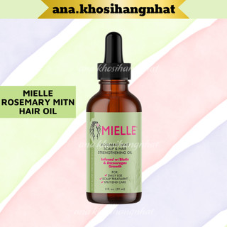 Mielle Oil Dầu dưỡng da đầu & mọc tóc bạc hà Mielle Organics với Biotin & tinh dầu, nuôi dưỡng tóc chẻ ngọn 59ml của Mỹ