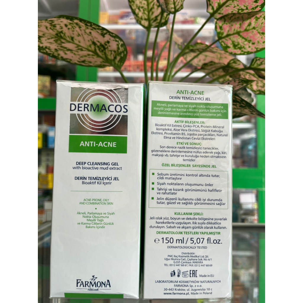 Sữa rửa mặt Dermacos Anti-Acne Deep Cleansing Gel 150ml làm sạch sâu cho da dầu - NT Bình An