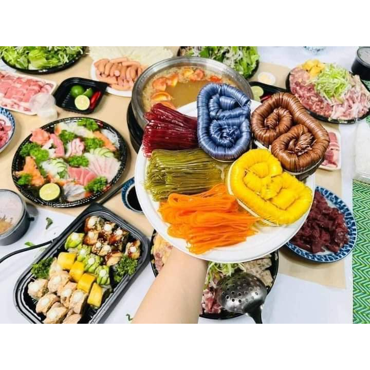 1kg Mì chũ rau củ thực dưỡng eatclean,healthy 5 vắt mì 5 màu rau củ tự nhiên
