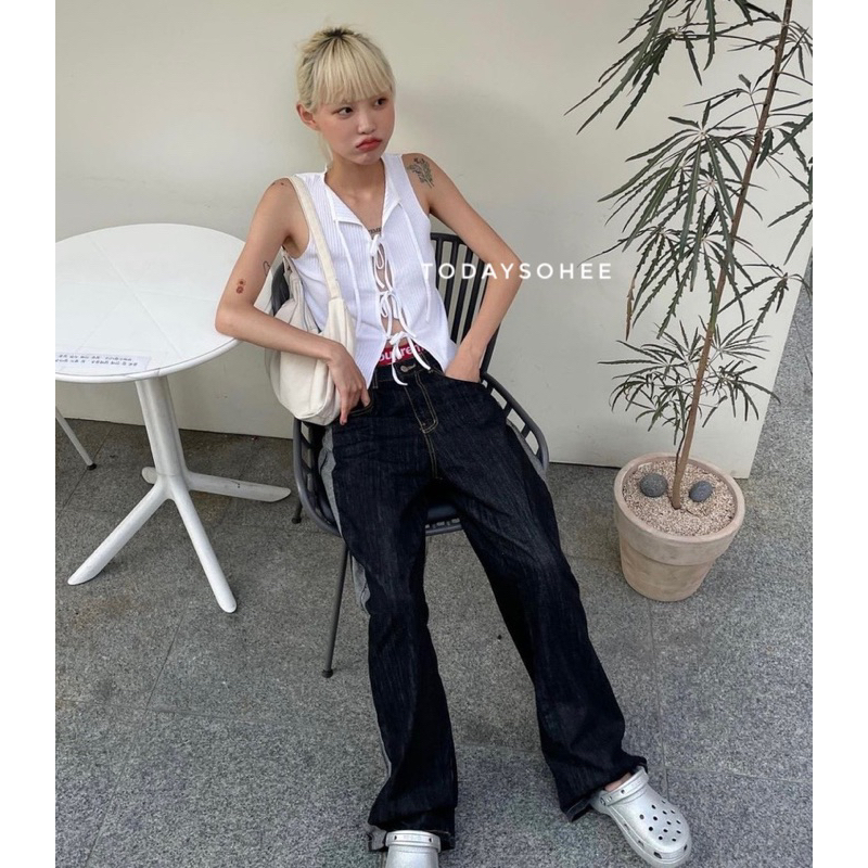 Áo sát nách thắt nơ