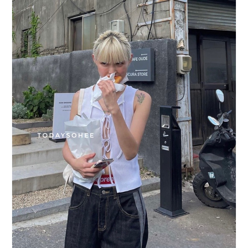 Áo sát nách thắt nơ