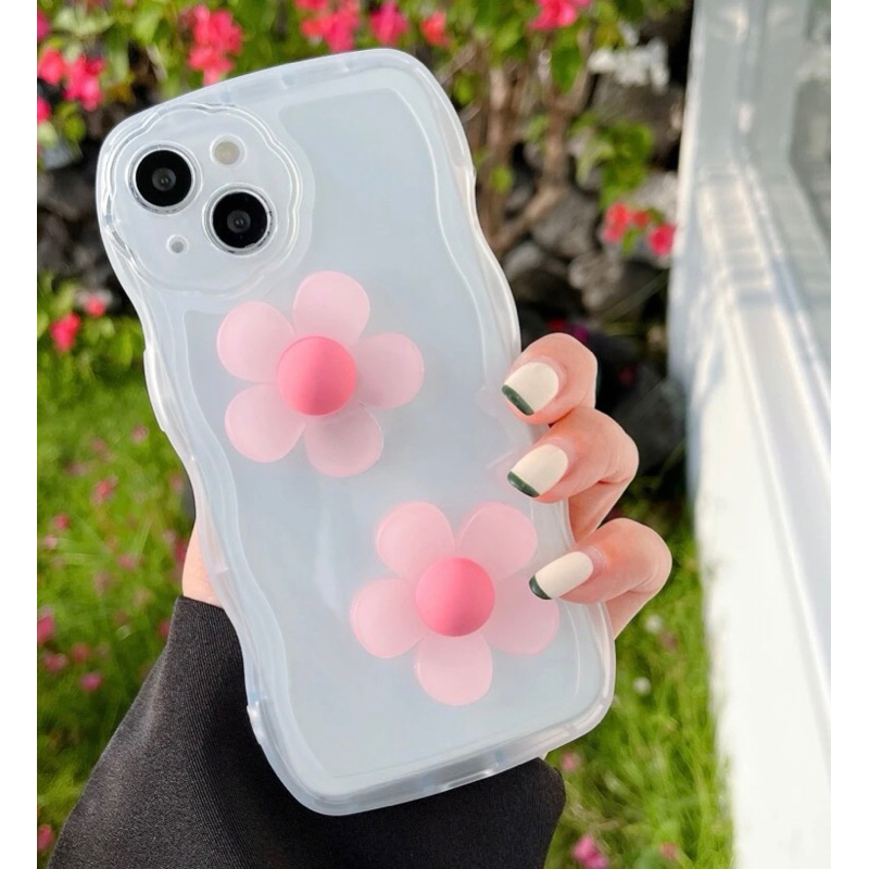 ✨Ốp lưng điện thoại iPhone trang trí nhô ra hình bông hoa đáng yêu✨