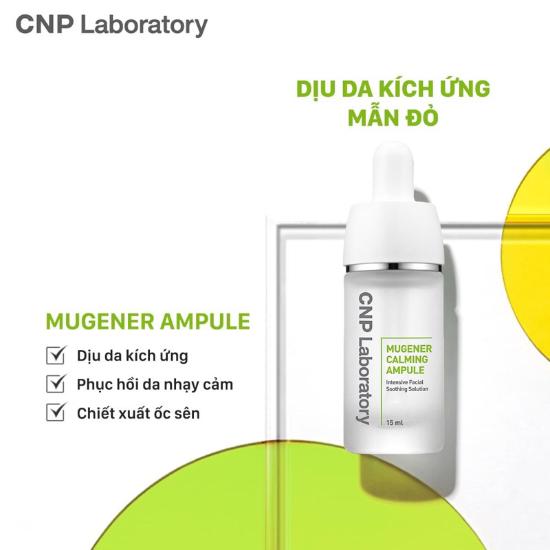 Tinh chất ốc sên dịu da giảm viêm CNP Mugener Calming Ampule 15ml - Chính hãng tem LGVina