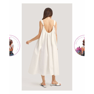 Đầm Babydol trắng nơ vai bản to thời trang hè cực xinh.