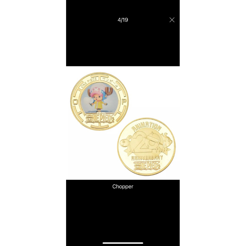 Đồng xu One Piece kỷ niệm 20 năm in hình nhân vật Hải Tặc, Anime
