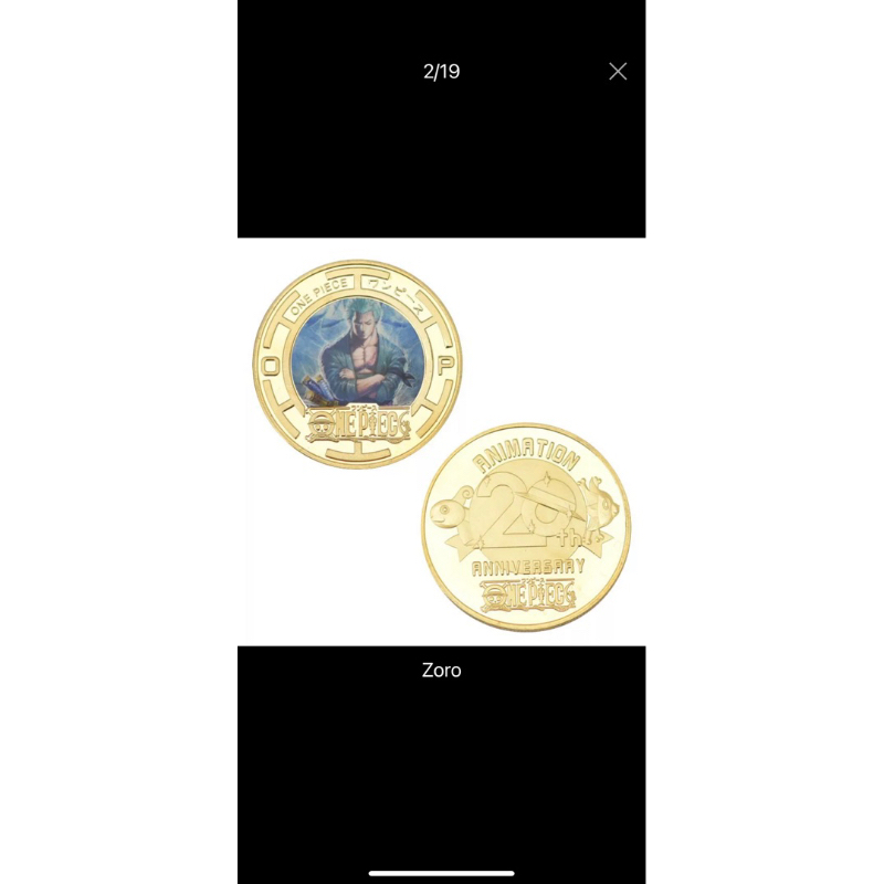 Đồng xu One Piece kỷ niệm 20 năm in hình nhân vật Hải Tặc, Anime