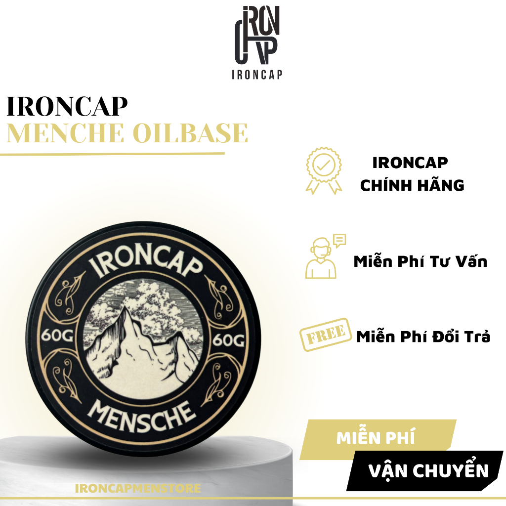 Sáp vuốt tóc nam IronCap MenChe - Claywax Oilbase - wax tạo kiểu tóc nam