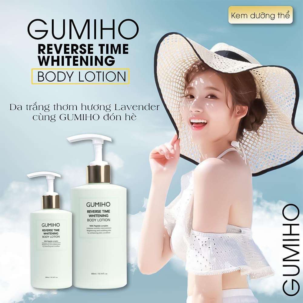 Kem Dưỡng GUMIHO Body Lotion Hàn Quốc - Sữa Dưỡng Thể Trắng Da Cấp Ẩm Hương Thơm Nước Hoa Pháp 300ml