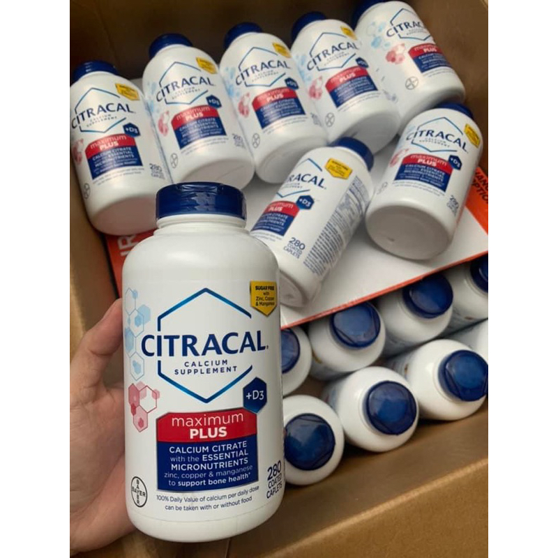 [Hàng Air] Viên uống bổ sung canxi CITRACAL Maximum Calcium Citrate D3 Mỹ 280 viên
