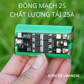 Khối pin 2s 7.4V đóng cell chính hãng xả cao cho loa đài, động cơ,.....