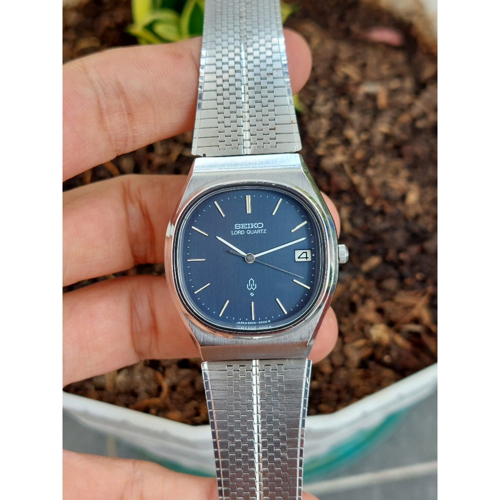 Đồng hồ nam Seiko Lord cao cấp mặt xanh đen chạy pin hàng Si