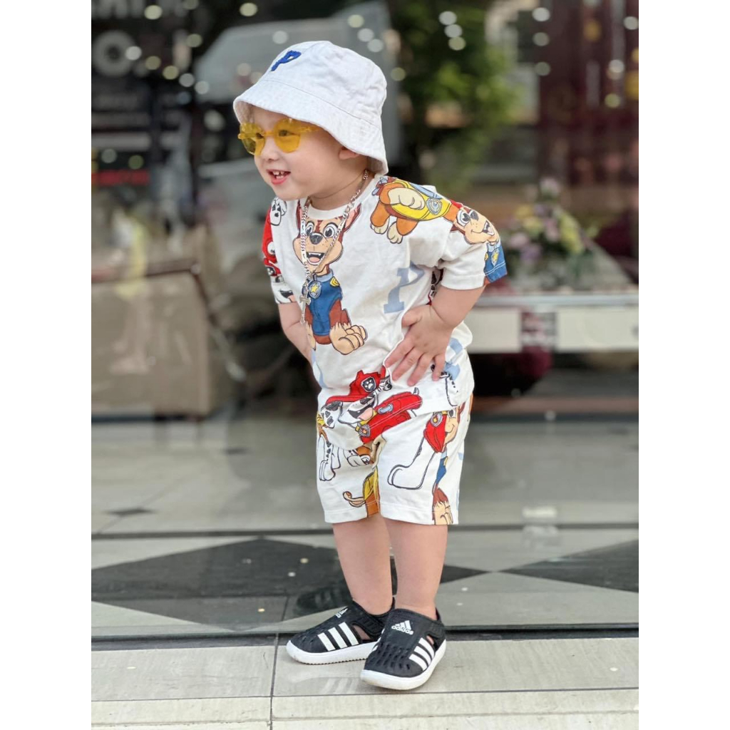Bộ HM họa tiết hoạt hình đáng yêu chất thun cotton 100% mới nhất cho bé trai và bé gái  SHOP BÔM BÔM KIDS