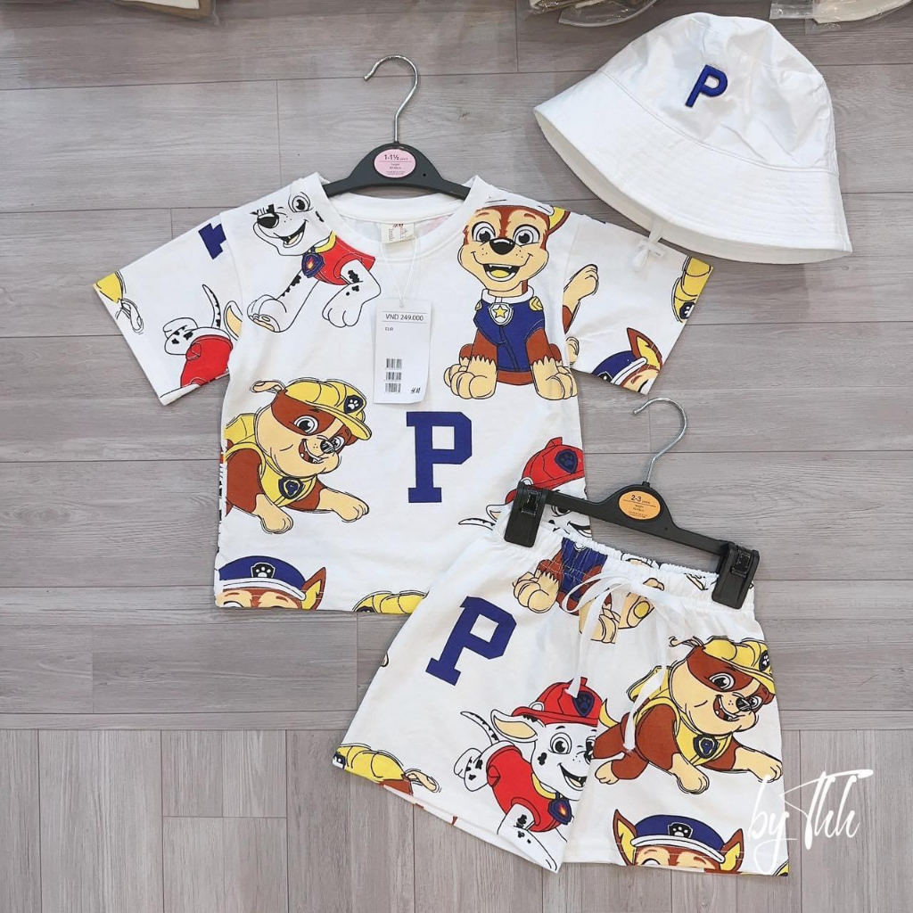 Bộ HM họa tiết hoạt hình đáng yêu chất thun cotton 100% mới nhất cho bé trai và bé gái  SHOP BÔM BÔM KIDS