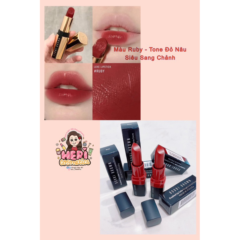 Son Kem Siêu Hot Bobbi Brown Size Mini Màu Rubi Cực Sang Chảnh