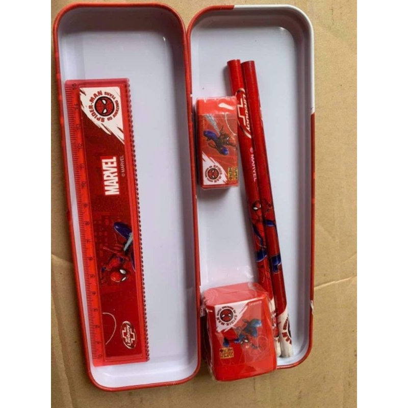 Hộp đựng bút 5 món hình Siêu nhân nhện Spiderman km Lifebuoy