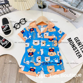 Bộ pijama cho bé, bộ pijama cộc tay kate mềm cho bé trai, bé gái, đồ ngủ cho bé BN078