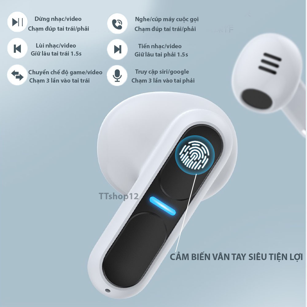 Tai Nghe Bluetooth Gaming InPods G11Theta Bluetooth 5.3, Âm thanh đỉnh cao, Pin 6h, Chống nước X6, Cảm biến vân tay