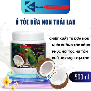 Kem ủ tóc dừa non carebeau siêu mềm mượt thái lan, coconut hairtreatment phục hồi hư tổn 500ml
