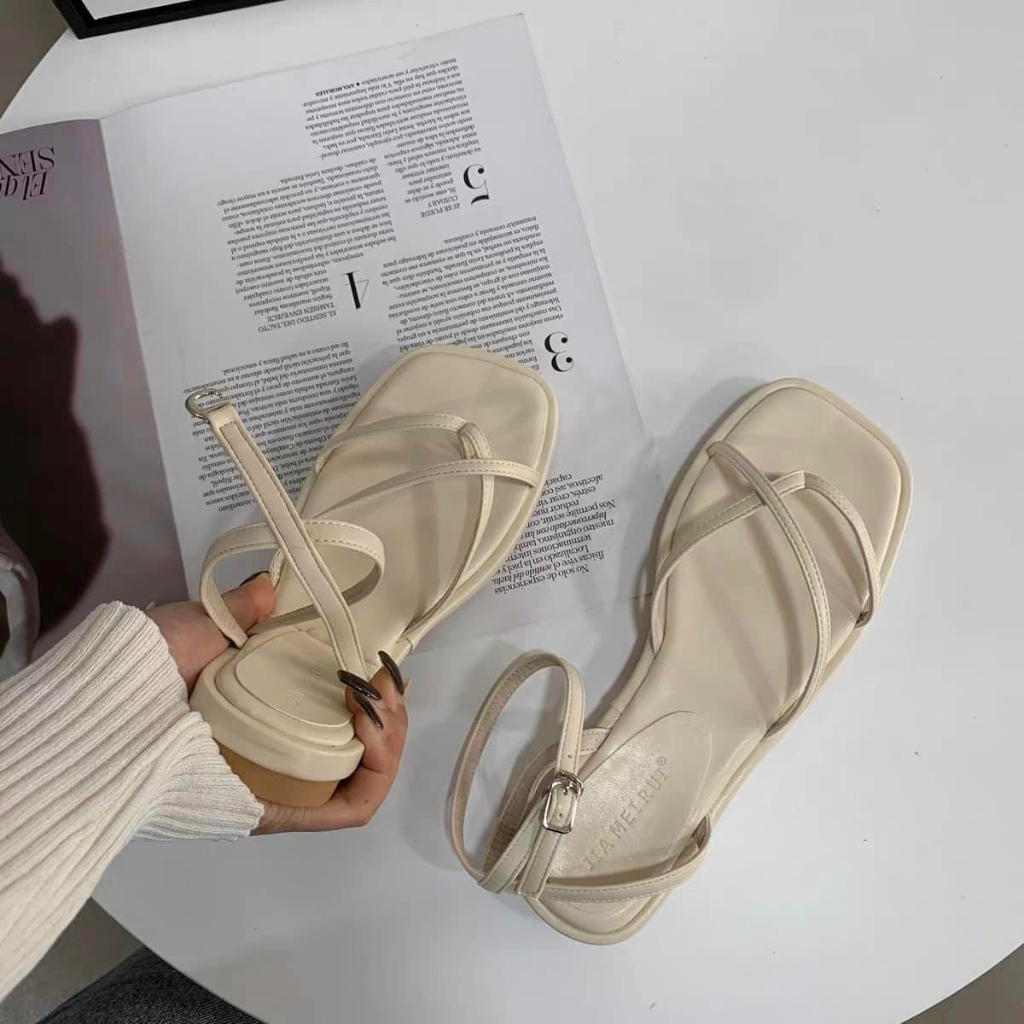 SANDAL QUAI CHÉO DÂY MÃNH, THIẾT KẾ NHẸ NHÀNG ĐƠN GIẢN