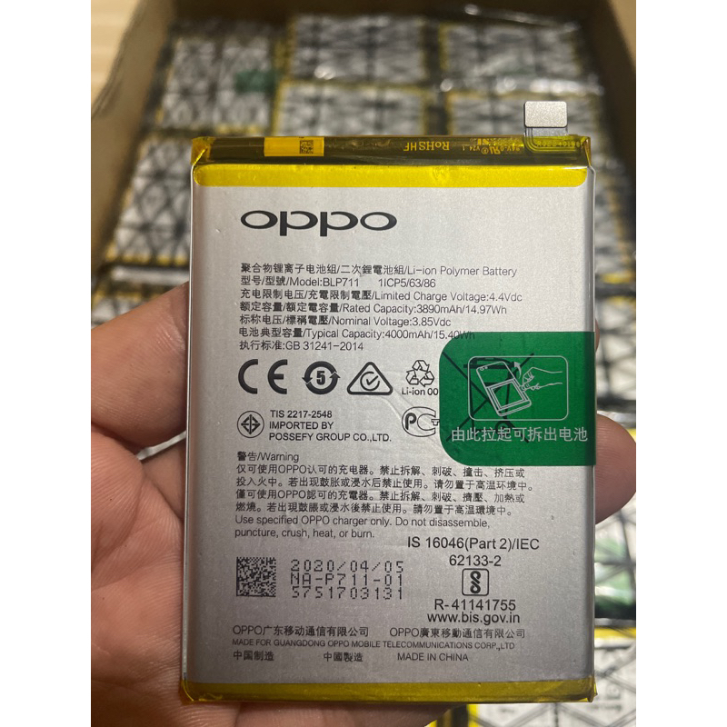 Pin Oppo A1k/ Oppo K1/ Realme C2 ,Blp711 Zin hãng , bảo hành 3 tháng