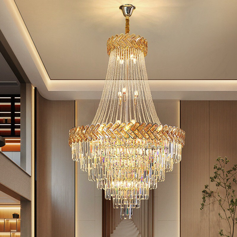 Đèn thả thông tầng, Đèn chùm pha lê KT: 800*1200mm trang trí sảnh phòng khách,hội nghị nhà hàng tiệc cưới