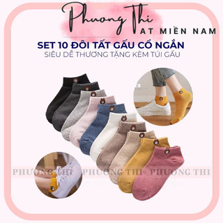 Set 10 đôi tất vớ gấu chuẩn hàng quảng châu xịn xò hot trend