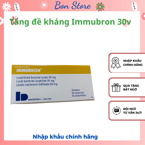 Immubron tăng Đề Kháng và miễn dịch tránh nhiễm khuẩn hô hấp nhập khẩu Ý - hộp 30 viên